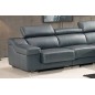 Canapé d'angle cuir buffle italien BONITO, couleur gris foncé, angle droit, 5 places