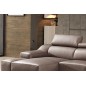 Canapé d'angle cuir buffle italien BONITO, couleur moka, angle gauche, 5 places