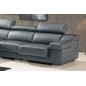 Canapé d'angle cuir buffle italien BONITO, couleur gris foncé, angle gauche, 5 places