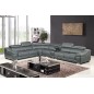 Canapé d'angle en cuir buffle italien de luxe 7 places LONDRES gris foncé, angle gauche Canapé d'angle en cuir buffle italien de luxe 7 places LONDRES gris foncé, angle gauche