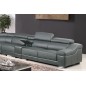 Canapé d'angle en cuir buffle italien de luxe 7 places LONDRES gris foncé, angle gauche Canapé d'angle en cuir buffle italien de luxe 7 places LONDRES gris foncé, angle gauche
