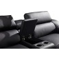 Canapé d'angle en cuir buffle italien de luxe 7 places LONDRES gris foncé, angle gauche Canapé d'angle en cuir buffle italien de luxe 7 places LONDRES gris foncé, angle gauche