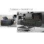 Ensemble composé d'un canapé 3 places et d'un fauteuil 1 place en cuir luxe italien, ALONSO, gris foncé