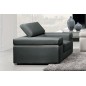 Ensemble composé d'un canapé 3 places et d'un fauteuil 1 place en cuir luxe italien, ALONSO, gris foncé