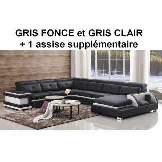 2ème acompte cde , Canapé d'angle cuir buffle italien, cuir épais Prestige, avec 1 assise en plus sur la longueur, article perso
