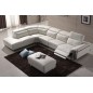 Canapé d'angle relax en cuir buffle italien de luxe RELAXINO, beige, angle gauche