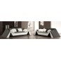 Ensemble de 2 canapés 3 places en Tout cuir italien STEFANO, gris foncé et blanc, commande personnalisée sur commande sur demand