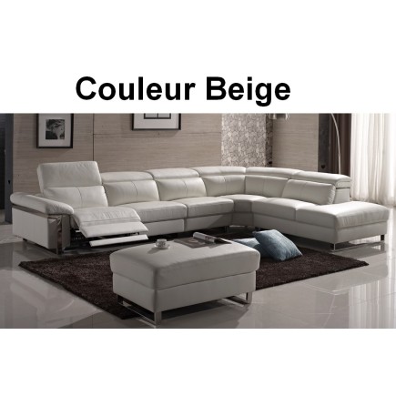 Canapé d'angle relax en cuir buffle italien, de luxe RELAXINO, Avec une assise en moins, commande spéciale personnalisée sur dem