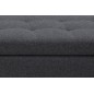 Canapé d'angle en tissu de qualité BONY, gris foncé, avec pouf-banquette, angle gauche