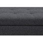 Canapé d'angle en tissu de qualité, BONY gris foncé, avec pouf-banquette, angle droit