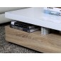 Table basse design, dessus en bois laqué blanc MARTENS