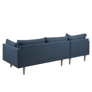 Canapé d'angle en tissu de qualité SUNDO, bleu, angle droit