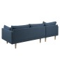 Canapé d'angle en tissu de qualité SUNDO, bleu, angle droit, 5 places