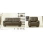 Ensemble composé d'un canapé 3 places et d'un fauteuil en cuir italien buffle Cuir épais. LEANDRO, gris foncé n°2065