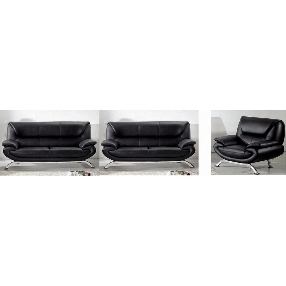 1er paiement commande Mme HASSAN khadija, ensemble JONAH composé de: 2 canapés 3 places et d'un fauteuil, noir, en cuir haut de