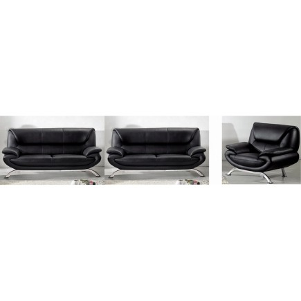 1er paiement commande Mme HASSAN khadija, ensemble JONAH composé de: 2 canapés 3 places et d'un fauteuil, noir, en cuir haut de
