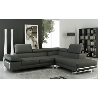 Premier paiement en 3x pour la commande de Mme Seddiki Nawel, canapé d'angle en cuir italien 5/6 places Guci, gris foncé, angle