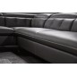 Canapé d'angle en cuir de buffle italien de luxe 5/6 places VIDA, noir, angle gauche Canapé d'angle en cuir de buffle italien de luxe 5/6 places VIDA, noir, angle gauche