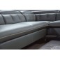 Canapé d'angle en cuir de buffle italien de luxe 5/6 places, VIDA, gris foncé, angle droit Canapé d'angle en cuir de buffle italien de luxe 5/6 places, VIDA, gris foncé, angle droit