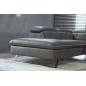 Canapé d'angle en cuir de buffle italien de luxe 5/6 places VIDA, gris foncé, angle gauche Canapé d'angle en cuir de buffle italien de luxe 5/6 places VIDA, gris foncé, angle gauche