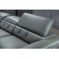 Canapé d'angle en cuir de buffle italien de luxe 5/6 places VIDA, gris foncé, angle gauche Canapé d'angle en cuir de buffle italien de luxe 5/6 places VIDA, gris foncé, angle gauche