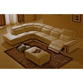 Canapé d'angle relax en cuir buffle italien de luxe RELAXINO, cuir EPAIS personnalisé gauche beige 2027