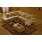 Canapé d'angle relax en cuir buffle italien de luxe RELAXINO, cuir EPAIS personnalisé gauche beige 2027, 7/8 places