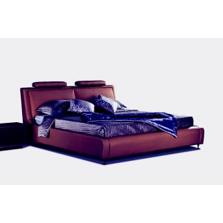 Lit en cuir italien de luxe LIVOURNE 160x200, chocolat