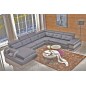 COMMANDE PERSONNALISEE Canapé d'angle cuir buffle epais italien 7/8 places, GRAND BELLISSIMO,GRIS FONCE - GRIS CLAIR AG06 , angl