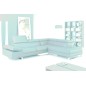 Canapé d'angle en cuir italien 5/6 places PETIT GEORGIO , Gris clair N°9507 Angle Droit