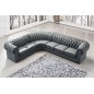 Canapé d'angle en cuir italien 7/8 places BELISI, gris foncé, angle gauche Canapé d'angle en cuir italien 7/8 places BELISI, gris foncé, angle gauche