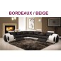 Canapé d'angle VENDOME en cuir haut de gamme italien vachette Vénésetti Cuir Prestige luxe Bordeaux N°B37 Beige 0325 Angle inver