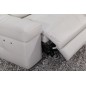 Canapé d'angle double relax en cuir de buffle italien de luxe 5 places BiRELAX, gris foncé, angle droit.