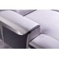 Canapé d'angle relax électrique en cuir buffle italien de luxe COMBIRELAX, blanc et noir, angle droit, 7/8 places