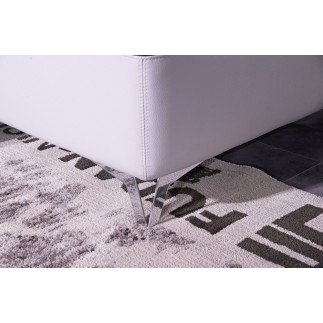 Canapé d'angle relax électrique en cuir buffle italien de luxe: COMBIRELAX, blanc et noir , angle gauche.,