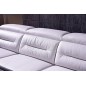 Canapé d'angle relax en cuir de buffle italien de luxe FUNRELAX , blanc et noir, angle droit, 5 places