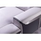 Canapé d'angle relax en cuir de buffle italien de luxe FUNRELAX , blanc et noir, angle droit, 5 places