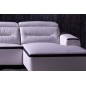 Canapé d'angle relax en cuir de buffle italien de luxe FUNRELAX , blanc et noir, angle droit, 5 places