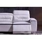Canapé d'angle relax en cuir buffle italien de luxe FUNRELAX, blanc et noir, angle gauche, 5 places