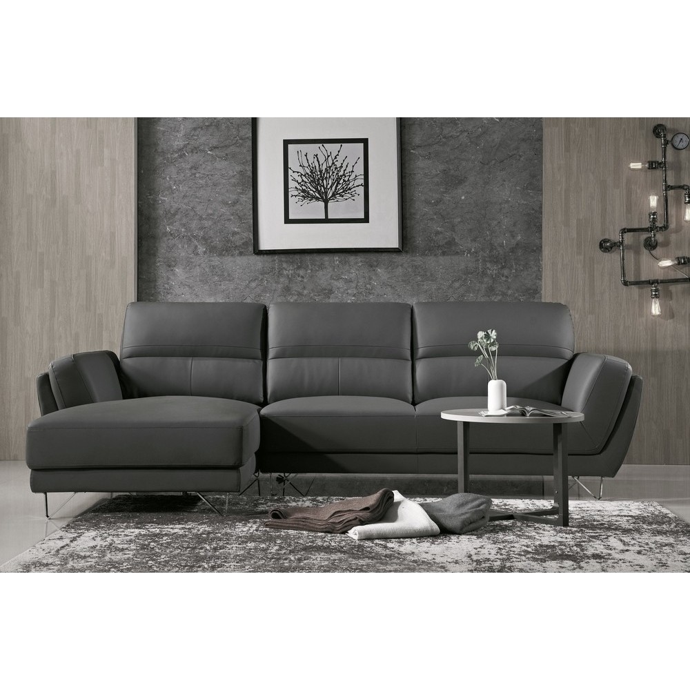 Canapé d'angle de luxe 5 places COSTA, coloris gris foncé, angle gauche