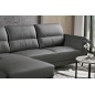 Canapé d'angle de luxe 5 places COSTA, coloris gris foncé, angle gauche