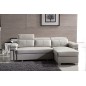 Canapé d'angle convertible 5 places, ALLUSION, couleur blanc, angle droit