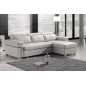 Canapé d'angle convertible 5 places, ALLUSION, couleur blanc, angle droit