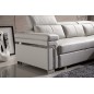 Canapé d'angle convertible 5 places, ALLUSION, couleur blanc, angle droit