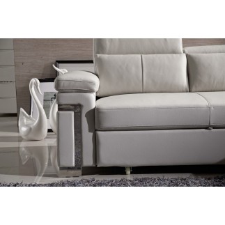 Canapé d'angle convertible 5 places, ALLUSION, couleur blanc, angle droit
