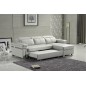 Canapé d'angle convertible 5 places, ALLUSION, couleur blanc, angle droit