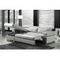Canapé d'angle convertible 5 places, ALLUSION, blanc, angle gauche