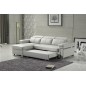 Canapé d'angle convertible 5 places, ALLUSION, blanc, angle gauche