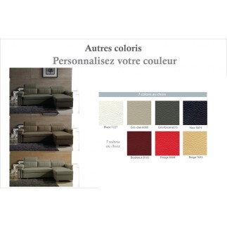 Canapé d'angle convertible 5 places, ALLUSION, couleur personnalisée, angle droit