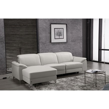 Canapé d'angle relax de luxe 5 places BRINDA, blanc, angle gauche